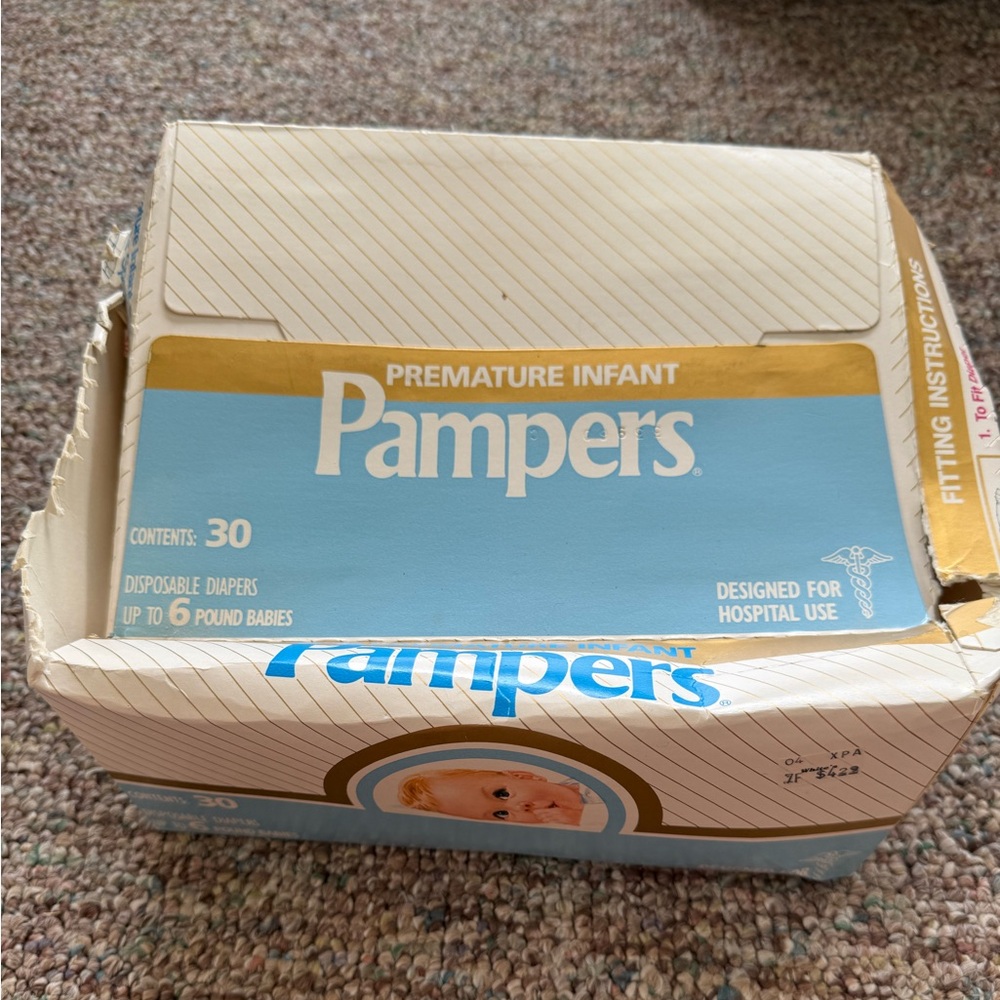 Vintage 1980s Pampers Premature Disposable Diapers